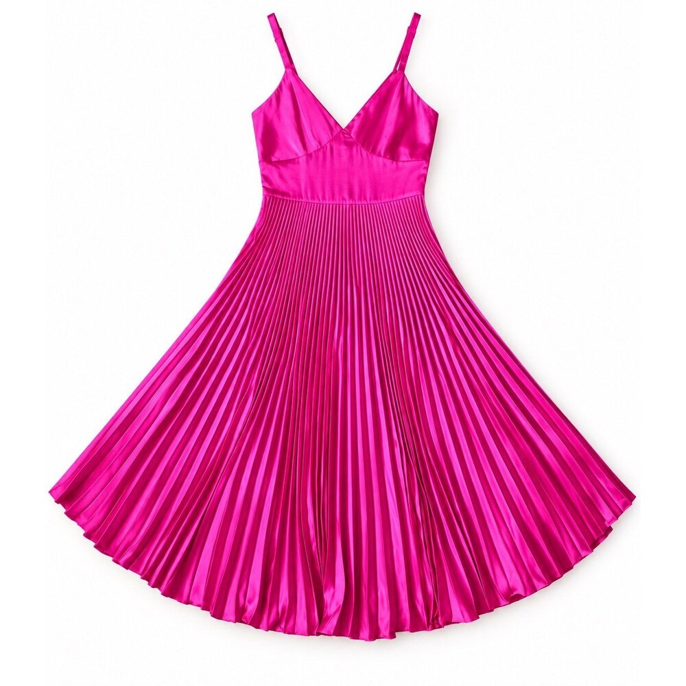 POLO RALPH LAUREN Women's Pink Pleated Strap Dress Size 6 (Bx 5)
